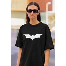 Sevbano Batman Logo Baskılı Unisex Oversize Tişört