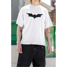 Sevbano Batman Logo Baskılı Unisex Oversize Tişört