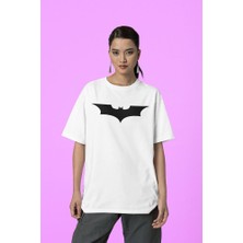Sevbano Batman Logo Baskılı Unisex Oversize Tişört