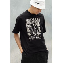 Sevbano Nirvana Kurt Cobain 1982-94 Baskılı Unisex Oversize Rock Metal Tişört