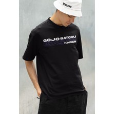Sevbano Jujutsu Kaisen Gojo Satoru Baskılı Unisex Oversize Anime Tişört