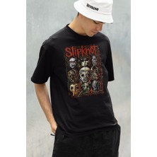 Sevbano Kuru Kafa Slipknot Müzik Grubu Baskılı Unisex Oversize Tişört