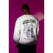 Sevbano Resilience Yazılı Unisex Oversize Tasarım Sweatshirt