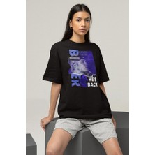 Sevbano He Is Back Justin Bieber Baskılı Unisex Tişört, Oversize Şarkıcı Tişört