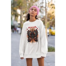 Sevbano Metallica Baskılı Unisex Oversize Rock Metal Sweatshirt