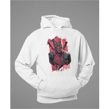 Sevbano Tasarım Deadpool Baskılı Unisex  Oversize Marvel Hoodie