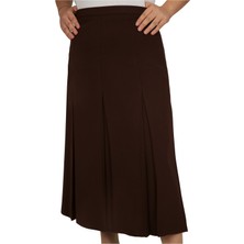 Butik Ara Boy Büyük Beden Fişekli Astarlı Krep Kloş Anne Eteği