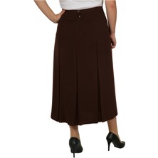 Butik Ara Boy Büyük Beden Fişekli Astarlı Krep Kloş Anne Eteği