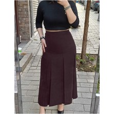 Butik Tesettür Büyük Beden Fişekli Astarlı Portoriko Kloş Anne Eteği Urun Boy 95 cm