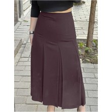 Butik Tesettür Büyük Beden Fişekli Astarlı Portoriko Kloş Anne Eteği Urun Boy 95 cm