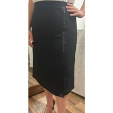 Butik Payet ve Inci Düğme Detaylı Portoriko Astarlı Anne Eteği