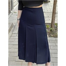Butik Tesettür Büyük Beden Fişekli Astarlı Portoriko Kloş Anne Eteği Urun Boy 95 cm
