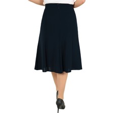 Butik Kısa Büyük Beden Kloş Astarlı 8 Parçalı Krep Etek