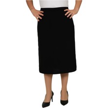 Butik Kısa, Arkadan Yırtmaçlı Portoriko Kumaş Astarlı Kalem Etek Orun Boy 70 cm