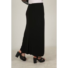 Butik Tesettür Büyük Beden Kapalı Yırtmaç Astarlı Portoriko Düz Anne Eteği