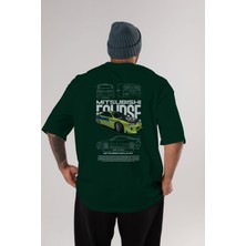Ankhises Mitsubishi Eclipse Arka Baskılı Oversize T-Shirt Erkek Kadın Unisex  Pamuk Bisiklet Yaka Tişort