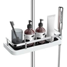 Wuvera Robot ve Sürgülü Duş Seti Sabunluk Şampuanlık Liflik Lüx Kromajlı Banyo Organizer
