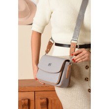 Just Polo Yeni Sezon Kolon Askılı 4 Bölmeli Gri Kadın Omuz Çantası 21X16CM PBU2174