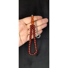 Anemore Collection Sevgiliye Özel Hediye Çubuk Kehribar Tesbih Kahverengi Renk Küre Kesim H-1393.