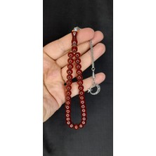 Anemore Collection Sevgiliye Özel Hediye Çubuk Kehribar Tesbih Kahverengi Renk Küre Kesim H-1388.