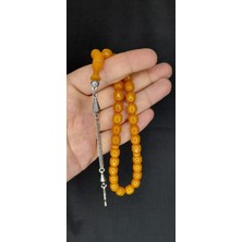 Anemore Collection Sevgiliye Özel Hediye Sıkma Çubuk Kehribar Tesbih Kapsül Kesim Sarı Renk H-1387.
