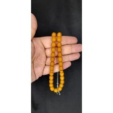 Anemore Collection Sevgiliye Özel Hediye Sıkma Çubuk Kehribar Tesbih Kapsül Kesim Sarı Renk H-1387.