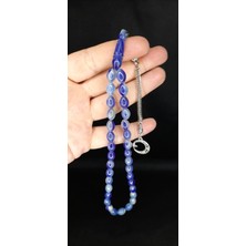 Anemore Collection Sevgiliye Özel Hediye Toz Kehribar Tesbih Mavi Renk Beyzi Kesim Renk H-1369.