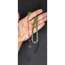 Anemore Collection Sevgiliye Özel Hediye Ateş Kehribar Tesbih Yeşil Renk Beyzi Kesim H-1392.