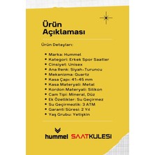 Hummel Erkek Kadın Spor Kol Saati Siyah Turuncu HM-3002MA-5