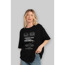 Ankhises Toyota Corolla AE86 1 Ön Baskılı Oversize T-Shirt Erkek Kadın Unisex Pamuk Bisiklet Yaka