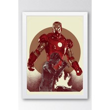 Iron Man Çerçeveli Tablo - Demir Adam Marvel Film Posteri Tablo