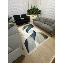 Allgelsin dijital Baskı Yıkanabilir Kaymaz Taban Halı Ince Yazlık Dekoratif Salon ve Oturma Odası Halısı