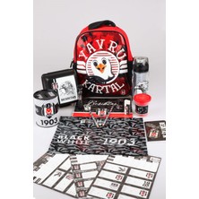 Beşiktaş LİSANSLI BEŞİKTAŞ "YAVRU KARTAL" TEK BÖLMELİ KÜÇÜK BOY 32 CM ANAOKUL ÇANTASI,BESLENME KABI,500 ML MATARA İLE FULL KIRTASİYE SETİ