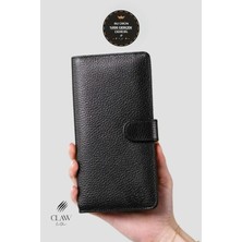 Hakiki Deri Telefon Bölmeli Unisex Cüzdan