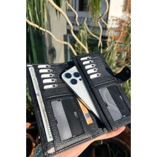 Hakiki Deri Telefon Bölmeli Unisex Cüzdan