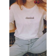 Unisex Classical Baskılı Oversize Tshirt