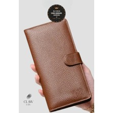 Hakiki Deri Telefon Bölmeli Unisex Cüzdan