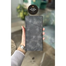 Hakiki Deri Telefon Bölmeli Unisex Cüzdan