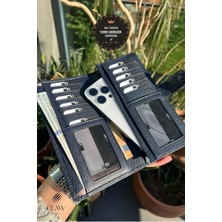 Hakiki Deri Telefon Bölmeli Unisex Cüzdan