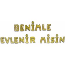 Parti Adresi Benimle Evlenir Misin Altın Folyo Balon