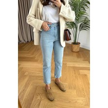 ByCukurovaFrango Authentic Mom Style - Geleneksel Dokuma Jean