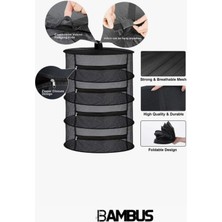 Bambus Home 4 Bölmeli Bitki Kurutma Filesi - Asılabilir ve Katlanabilir Tasarım
