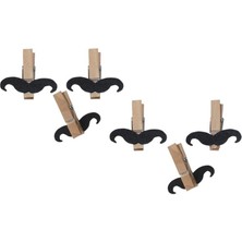 Parti Adresi Ahşap Mandal Bıyıklı 6'Lı