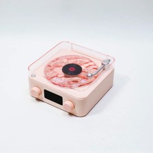Retro Pikap Plak Çalar Bluetooth Hoparlör Şarjlı Kablosuz Projektör Okyanus Dalgası Projektör Gece Lambası Speaker