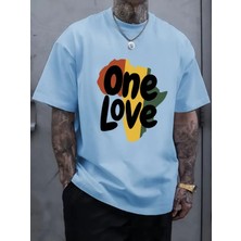 Woodroffe Erkek One Love Baskılı Oversize T-Shirt Salaş