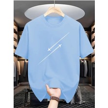 Woodroffe Erkek Uçak Grafiklı T-Shirt Yeni Sezon Oversize Salaş