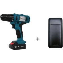 CATPOWER E5102 20V 1.5AH Li-Ion Çift Akülü Matkap Vidalama  + Akdeniz Taşınabilir Şarj Cihazı (Model: S125Q)