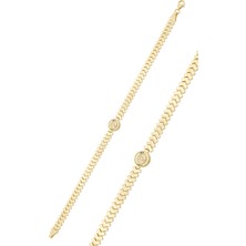 ÇGK KUYUMCULUK  Yuvarlak Taşlı Form Altın  Bileklik CGKBLK0298