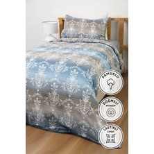 Nova Lastikli Çarşaflı Tek Kişilik Nevresim Takımı - Mavi