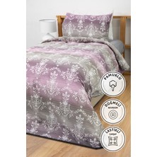 Nova Lastikli Çarşaflı Tek Kişilik Nevresim Takımı - Mor